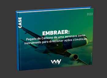 Capa do case Embraer Pegada de Carbono de uma aeronave como instrumento para direcionar ações climáticas